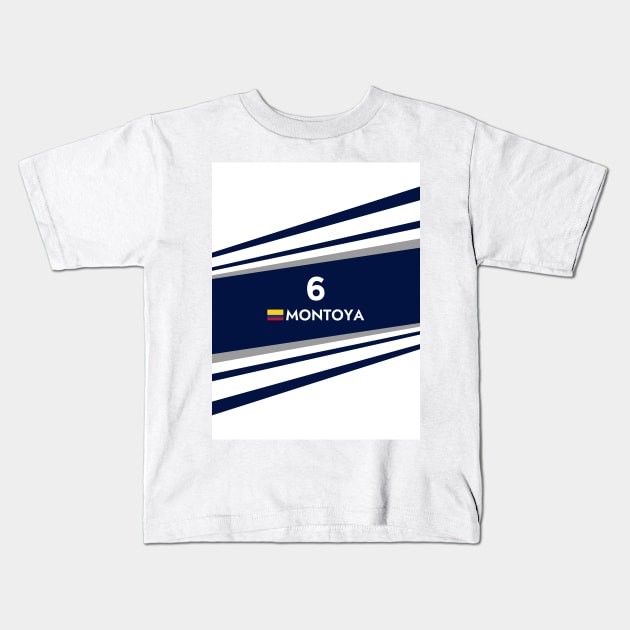 F1 2001 - #6 Montoya Kids T-Shirt by sednoid